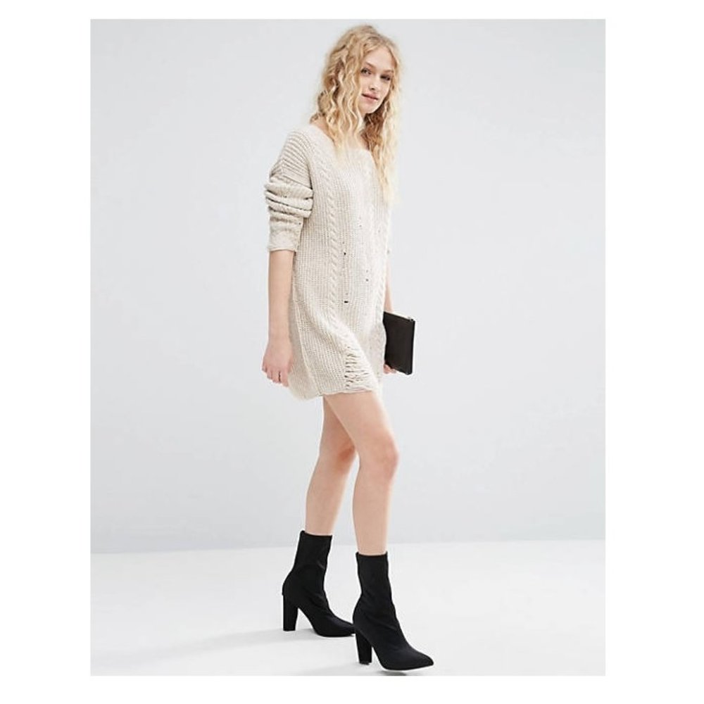 ASOS Sweater Dress in Cable and Ladder Stitch